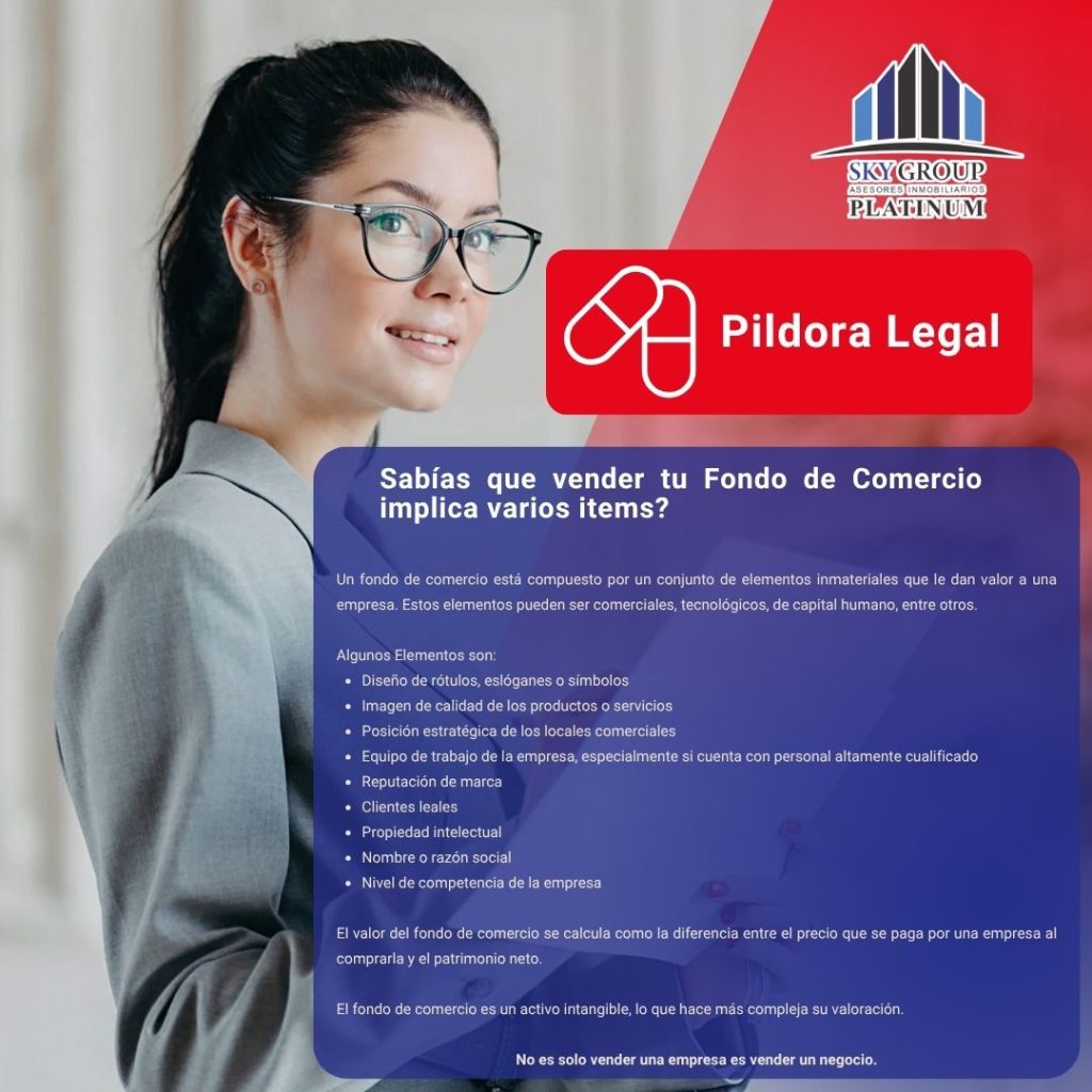 Píldora legal: ¿Sabías que vender tu Fondo de Comercio implica varios ítems?